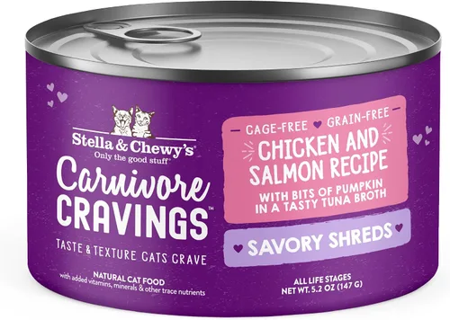 Vista 19 de Stella & Chewy's Carnivore Cravings Savory Shreds - Comida húmeda para gatos - Fórmula de alta humedad con pollo sin jaula de primera calidad e
