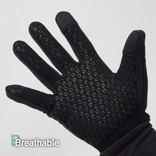 Vista 4 de Guantes de invierno cálidos DEX FIT LG201 con forro de vellón térmico, ideales para correr, hacer senderismo o ciclismo al aire libre en climas Negro