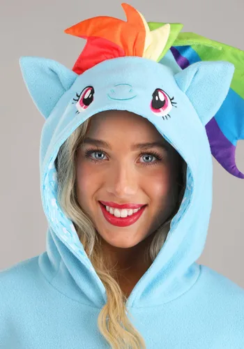 Vista 3 de Disfraz Enterizo de Mujer Rainbow Dash de My Little Pony Multicolor