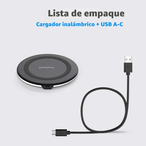 Vista 6 de Yootech Cargador inalámbrico, almohadilla de carga inalámbrica de 10 W máx. compatible con iPhone 17/17 Pro/17 Pro Max/Air/16/15/14/13/SE Negro/Negro