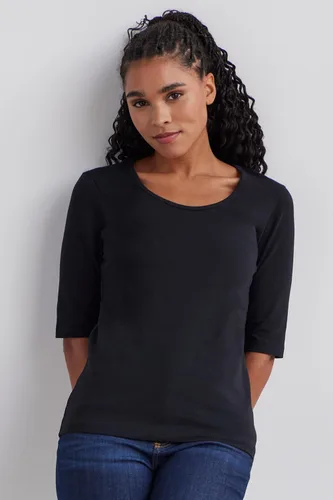 Vista 2 de Fair Indigo Camiseta orgánica de media manga con cuello redondo para mujer
