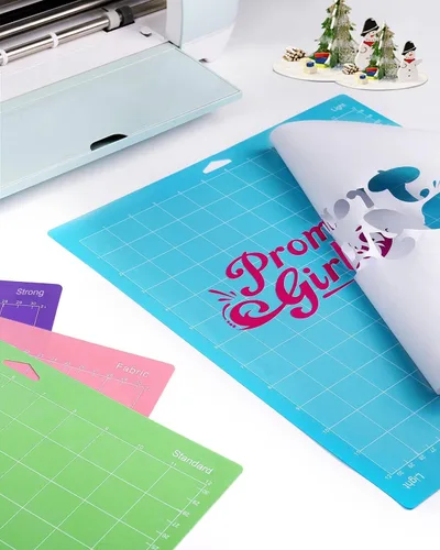 Vista 2 de Gwybkq Paquete de 4 alfombrillas de corte de 12 x 12 pulgadas, compatibles con Cricut Explore One/Air/Air 2/Maker 3/Maker accesorios de repuesto