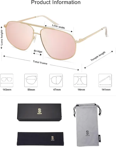 Vista 5 de SOJOS Gafas de sol clásicas estilo aviador hexagonales retro para mujeres y hombres, gafas de sol vintage de polígono SJ1200
