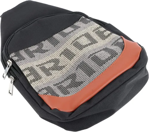 Vista 8 de BRIDE - Mochila cruzada de pecho RECARO con hombro rojo, Negro