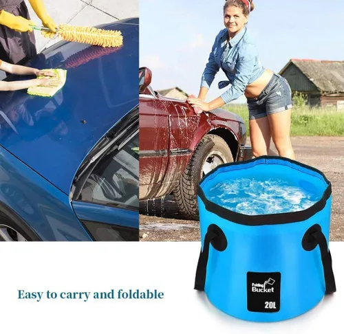 Vista 5 de BANCHELLE Contenedor de agua plegable portátil plegable para campamento para viajes al aire libre, senderismo, pesca, lavado de autos, jardinería