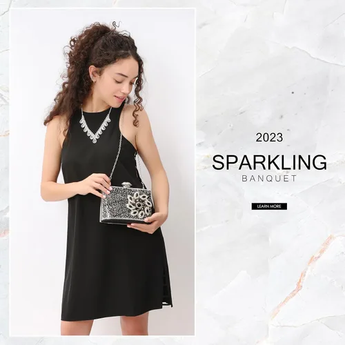 Vista 6 de Bolso de mano de cristal negro para mujer, bolso de noche con purpurina, bolso de lujo con borla de moda para boda, fiesta, baile de graduación