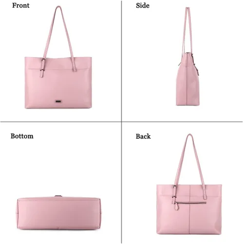 Vista 4 de Bolso de mano de piel sintética suave para mujer, bolso de mano de gran capacidad