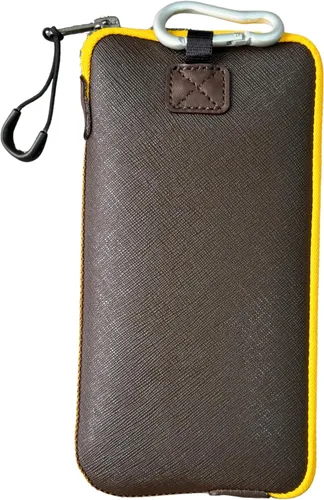 Vista 9 de OneJoy Bolsa de neopreno para teléfono, funda protectora ligera para teléfono celular con gran apertura de cremallera, bolsillo interior Negro