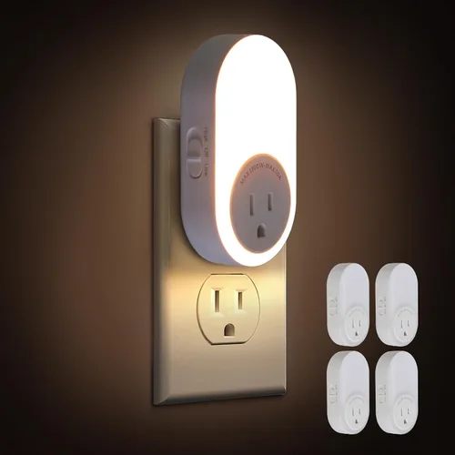 Vista 8 de Dawnrise Luces nocturnas que se enchufan a la pared, luz nocturna con sensor de atardecer a amanecer con toma de corriente, CCT 2200K o 4000K