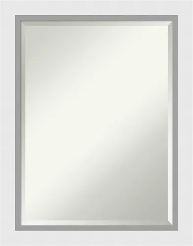 Vista 9 de Amanti Art Espejo de pared blanco de 24 x 20 pulgadas, espejo de baño rectangular blanco blanco para decoración de pared de sala de estar, marco