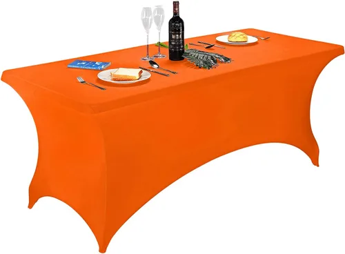 Vista 14 de LZY Cubierta de Mesa Elástica Ajustable de Spandex para Mesa Plegable de 6 pies, 4 pies o 8 pies, Mantel de Cóctel Rectangular, Perfecto para Champn