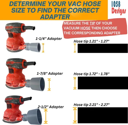 Vista 4 de Adaptador de manguera de vacío compatible con BLACK+DECKER lijadora de órbita aleatoria de 5 pulgadas BDERO100 BDERO600 BDERO200AEV BDEQS300