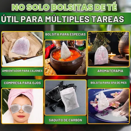Vista 9 de Bolsas de té desechables para té de hojas sueltas, 400 unidades, 3.62 x