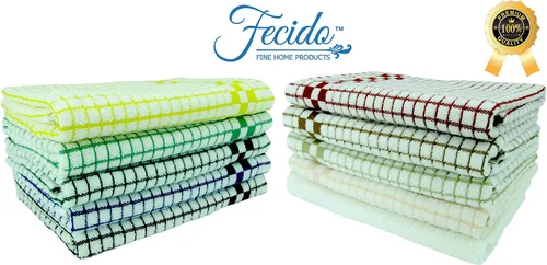 Vista 2 de Paños de cocina clásicos Fecido Classic Collection resistentes, superabsorbentes y hechos 100 % algodón. Paños de cocina de grado profesional hechos