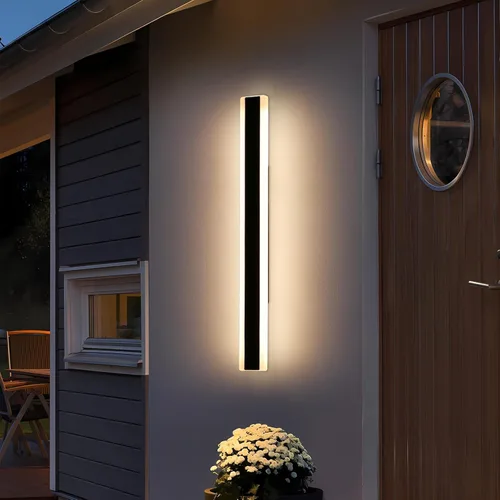 Vista 35 de Luces de Pared Modernas para Exterior de Casa, Apliques de Pared al Aire Libre de 23.6 Pulgadas, 3 Luces Color 3000K/4500K/6000K, Resistente al Agua