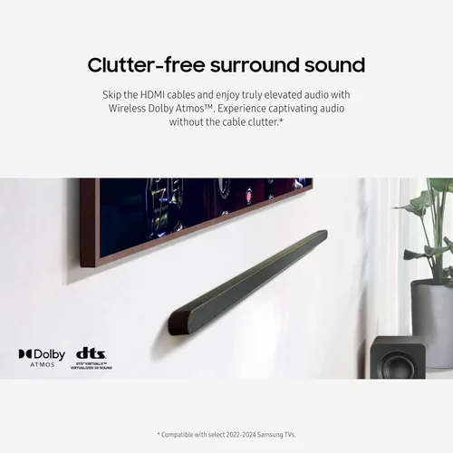 Vista 3 de Samsung Barra de sonido S800D de 3.1.2 canales con Dolby Atmos inalámbrico, HW-S800D/ZA (2024) (renovada)