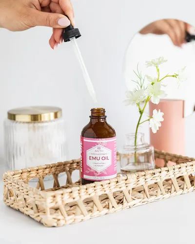 Vista 3 de Emu Petróleo por Leven Rosa – 100% puro y natural orgánico de pelo fortalecedora Scar Minimizer anti envejecimiento de la piel facial hidratante – 4