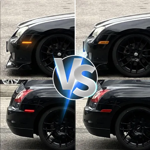 Vista 8 de Luces LED laterales para Chrysler Crossfire 2004 2005 2006 2007 2008 Chrysler Crossfire delanteros ámbar/traseros rojos marcadores LED Park Running