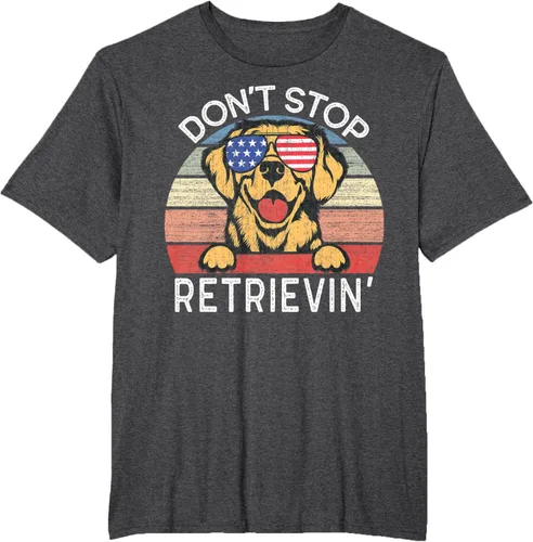 Vista 22 de Don't Stop Retrievin' Golden Retriever Dog Camiseta, Negro