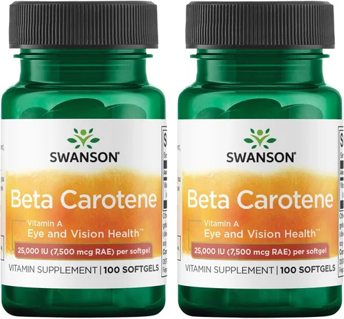 Vista 9 de Swanson Betacaroteno Vitamina A 25,000 UI Suplemento para la salud de los ojos y la piel para adultos que buscan la visión y el apoyo inmunológico