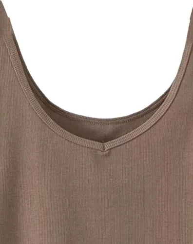 Vista 3 de SWEATYROCKS - Camiseta corta sin mangas con tela acanalada para mujer