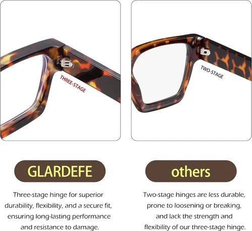 Vista 3 de Lentes de luz azul para mujer, anteojos de computadora con 99% de bloqueo de luz azul, lentes rectangulares de moda con marco TR90