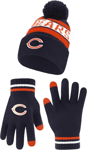 Vista 27 de Ultra Game Adults NFL Official Super Soft Winter Beanie Knit Hat With Warm Touch Screen Gloves