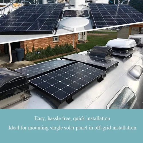 Vista 6 de Soportes de montaje en Z para panel solar, con tuercas y pernos, adecuados para paneles solares de 50 W a 150 W en RV, barcos, autocaravanas
