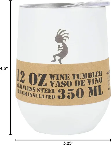 Vista 7 de Vaso de vino aislado al vacío, 12 onzas, blanco ártico