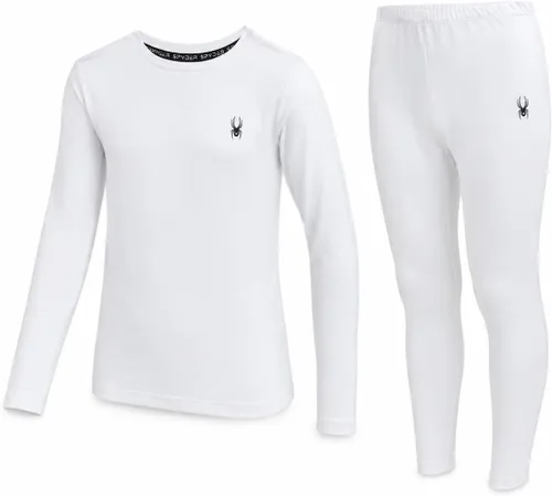 Vista 11 de Conjunto de ropa interior térmica Spyder para niños - 2 piezas con aislamiento que absorbe la humedad, capa base transpirable, pantalones largos