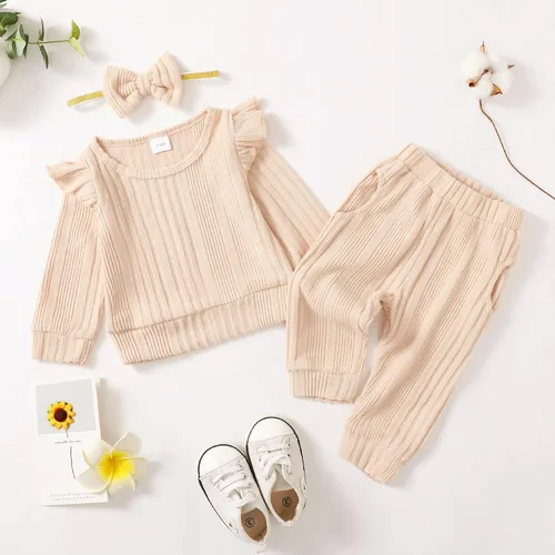 Vista 2 de Conjunto de ropa de bebé para niña, tops y pantalones, ropa para niñas pequeñas, sudaderas para bebés