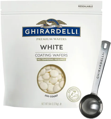 Vista 10 de Ghirardelli Obleas de revestimiento premium oscuras, 5 libras con cuchara