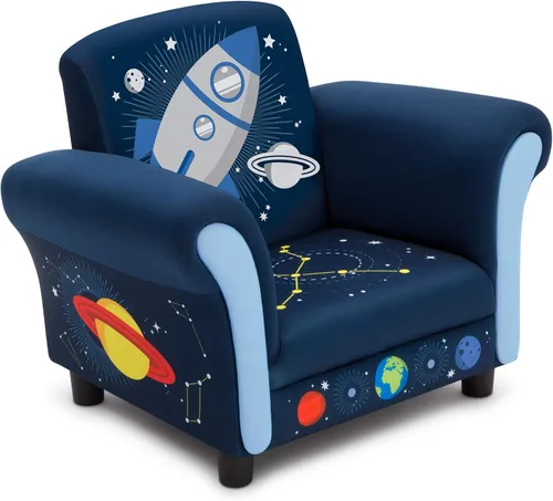 Vista 4 de Delta Children Space Adventures - Silla tapizada para niños, color azul