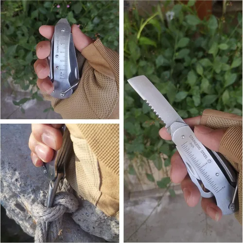 Vista 7 de Cuchillo de Supervivencia para Marinero Tamaño Bolsillo EDC Multiherramienta Swiss Army Skipper Herramienta de Emergencia para Rigging