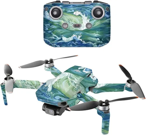 Vista 6 de MightySkins - Compatible con DJI Mini 2 Dron portátil - Angry Ripple Funda protectora de vinilo duradera y única Fácil de aplicar, quitar