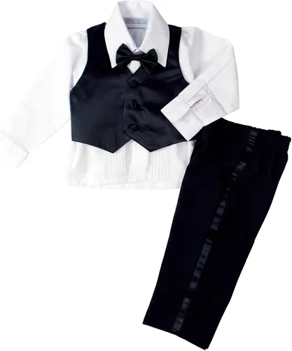 Vista 2 de Spring Notion Conjunto de esmoquin negro de ajuste clásico para bebé, sin cola