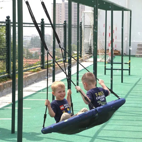 Vista 10 de Columpio de platillo – Asiento de columpio de árbol de 40 pulgadas con tela Oxford impermeable 900D para niños y adultos Capacidad de peso de 700