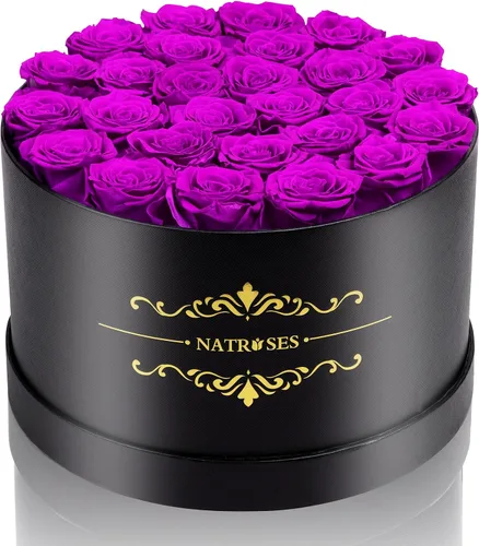 Vista 10 de 27 rosas preservadas en una caja de flores para entrega, regalos