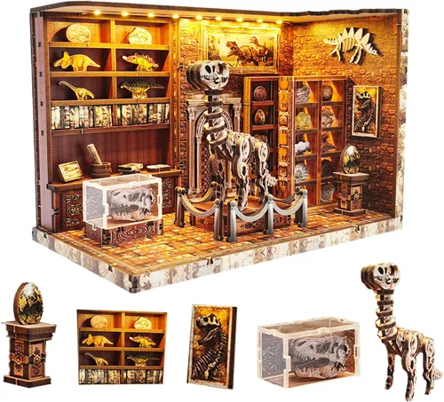 Vista 12 de Rompecabezas de madera 3D para adultos, kit de modelo mecánico de estación espacial con luces y música, 511 piezas de rompecabezas de madera
