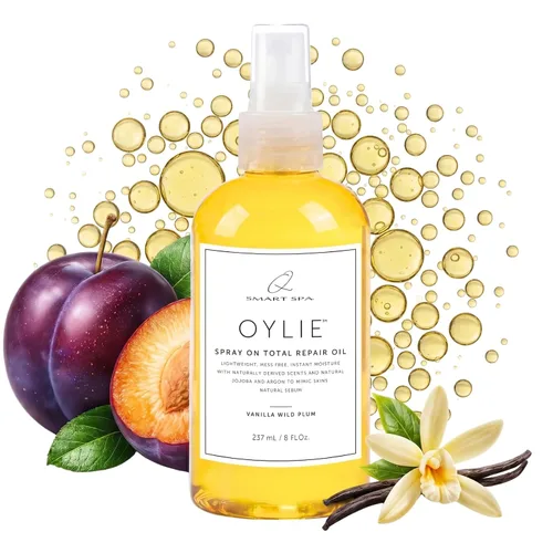 Vista 21 de QTICA Oylie Spray On Total Repair - Aceite corporal ligero en aerosol con jojoba natural y aceite de argán para una humedad instantánea, acabado