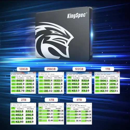 Vista 2 de KingSpec 128 GB 2.5 SSD SATA III interno - 550 MB/s de lectura, 520 MB/s de escritura con Flash NAND 3D, para actualización de PC de escritorio