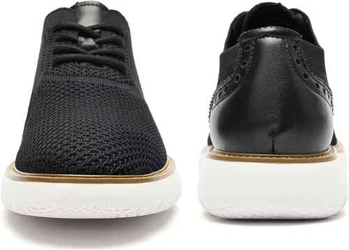 Vista 3 de Zapatos deportivos casuales para hombre, cómodos, de punto, de malla, ligeros, transpirables, formales, Oxford, para negocios