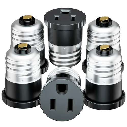 Vista 11 de Paquete de 2, adaptador de enchufe de luz a enchufe, convertir el enchufe de la bombilla en adaptador de salida (blanco)
