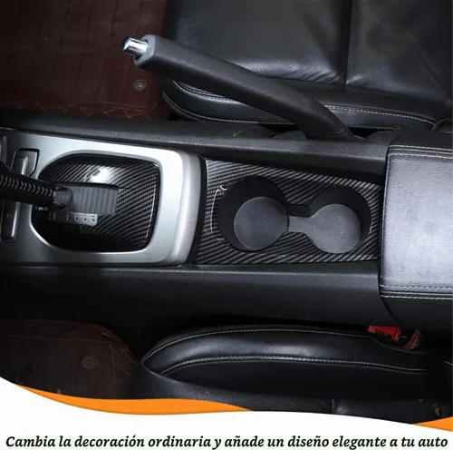 Vista 6 de JeCar Kit de moldura de panel de portavasos interior para Chevrolet Chevy Camaro 2010-2015 Accesorios interiores (fibra de carbono)