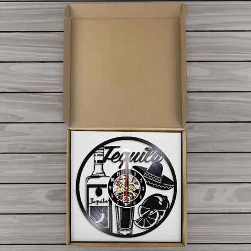 Vista 2 de Reloj de decoración de pared de 12 pulgadas/11.8 in para bebidas Dringking, arte de pared, reloj de pared de tequila, reloj de pared de tequila