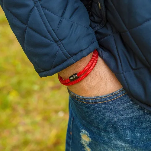 Vista 4 de Wind Passion - Pulsera de cuerda duradera con cierre magnético para hombres y mujeres, Corazón rojo, 44043835