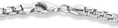 Vista 2 de Miabella Solid 925 Sterling Silver Italian 3.5mm Square Link Round Box Chain Necklace for Women Men, Made in Italy
