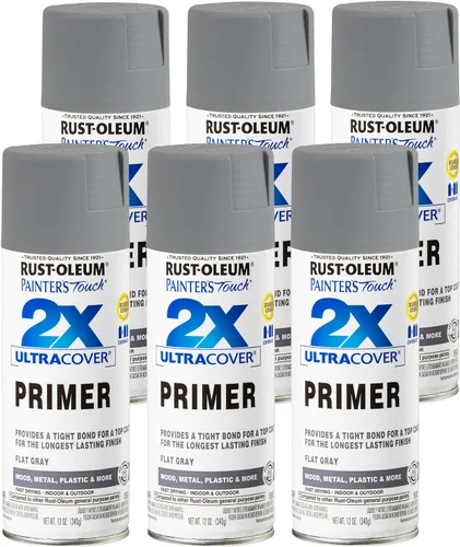 Vista 11 de Rust-Oleum 249846 Painter's Touch 2X Ultra Cover Imprimación en aerosol de 12 onzas, negro plano