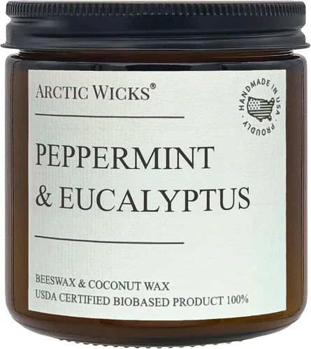 Vista 17 de Macarrón de Almendra Velas Perfumadas Arctic Wicks de Coco y Cera de Abeja Vela de Ámbar No Tóxica de 16oz para Decoración de Otoño