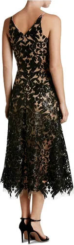 Vista 2 de Dress the Population Blair - Vestido midi acampanado y ajustado para mujer